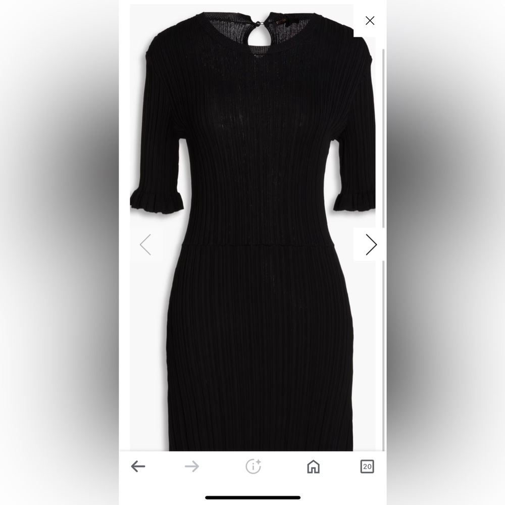Maje Elegant Black Ribbed Dress size 38 lots of stretch excellent condition